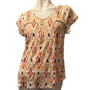 Fifty Street Women's Geometric Print Top
